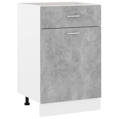 Gossi dulap inferior cu sertar gri beton 50x46x81,5 cm lemn prelucrat foto