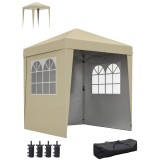 Outsunny Tonnelle barnum de grădină pop-up pliabilă reglabilă &icirc;n &icirc;nălțime protecție UV 30+ 3 pereți laterali bej | Aosom Romania