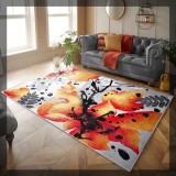 Cumpara ieftin Covor Model Frunze Aurii 11186-190, Marime 120 x 170 cm, Multicolor, Inaltime Fir 9 mm, Antialergic, Polipropilena, Living, Dormitor, Sufragerie, Biro