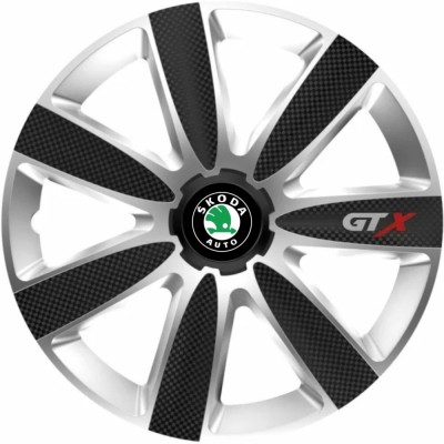 Set 4 Capace Roti GTX Carbon Gri-Negru R15, Pentru Skoda foto