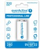 Acumulator reincarcabil EverActive Ni-MH 6F22 9V 320 mAh Professional Line-Conținutul pachetului 1x Blister
