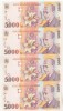 Bancnota Romania 5000 Lei 1998 UNC, X4 Serii Consecutive - Colectie Numismatica