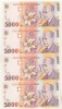 Bnk bn Romania 5000 lei 1998 unc - x4 serii consecutive