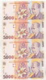 Bnk bn Romania 5000 lei 1998 unc - x4 serii consecutive