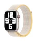 Cumpara ieftin Curea textila sport loop marca THD pentru Apple Watch 45 mm seria 8, marime universala, alb starlight