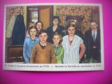 HOPCT 6375 VIZITA LA COURTRAI -1935-REGINA ASTRID-FAMILIA REGALA BELGIA-CROMO LITHO-CIOCOLATA COTE D&#039;OR, Necirculata, Printata