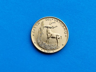 20 Lire 1971 Vatican-UNC-RAR-in realitate arata bine! foto