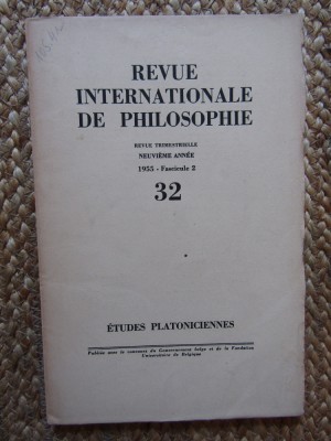 Revue Internationale de Philosophie 1955 FASCICULE 2 / 32 foto