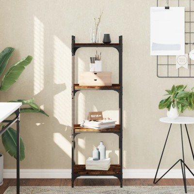 vidaXL Bibliotecă 4 niveluri stejar afumat 40x30x120 cm lemn prelucrat 837634 foto
