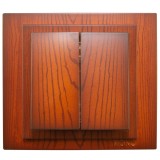 Intrerupator dublu, Mono Electric Larissa, incastrat, rama inclusa, cires