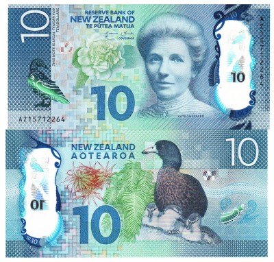 Noua Zeelanda 10 Dolari 2015 P-192 Polimer UNC foto