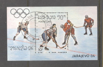 Laos 1984 Olympic Winter Games perf. sheet Mi.B99 used TA.045 foto