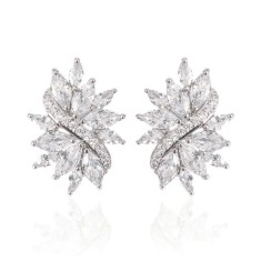 Cercei eleganti, cu pietre din zirconiu, Ice Queen foto