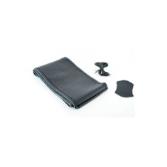 Husa volan piele cu gaurele marimea L culoare negru Cod: 4C388 Automotive TrustedCars