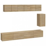 Cumpara ieftin Set dulap TV, 6 piese, stejar sonoma, lemn prelucrat