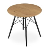 Cumpara ieftin Masa stil scandinav, Artool, rotund, MDF si lemn, natur, 80x75 cm