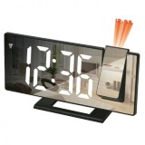 Ceas cu Oglinda Mirror LED USB Proiectie Ora 3618LP Alb 13B070 XXM SNH