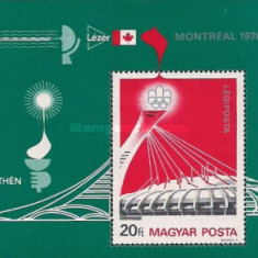 Ungaria 1976 - J.O. Montreal, colita neuzata
