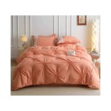 Cumpara ieftin Lenjerie de Pat Finet, Pliuri Brodate, 6 pcs - JO128 Culoare Somon