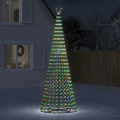 vidaXL Con de lumină brad de Crăciun cu 688 LED-uri, multicolor 300 cm foto