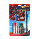 Cumpara ieftin Set de colorat cu carioci si agenda, Spiderman, 10 buc