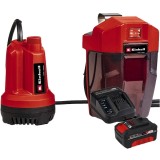 Einhell GE-SP 18 Li PXC + Starter Kit - Pompa pentru apa curata 0.8 bar 4 m + Set 1 acumulator si incarcator Li-Ion 18 V 4 Ah