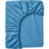 Cearceaf de Pat cu Elastic, Bumbac, Tesatura Rigida, 140g/m2, 180 x 200 cm, Albastru