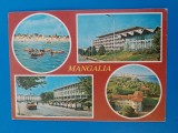 CPIB 23071 CARTE POSTALA - MANGALIA, MOZAIC: VEDERE DIN LARGUL MARII, SANATORIUL, PRIMARIA, CIRCULATA, 1997, STAMPILE, TIMBRU