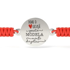 Bratara din argint cu snur model Doar o inima
