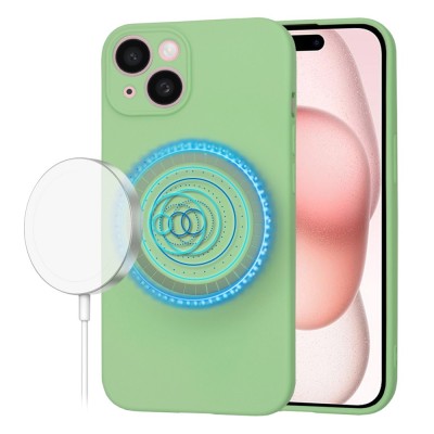 Husa silicon iPhone 15 Techsuit SoftFlex MagSafe, verde deschis foto