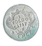 Moneda 1 soldo 1767 - Gorizia, varianta cupru argintat