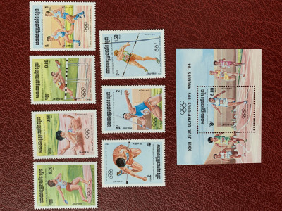 cambodgia - Timbre sport, jocurile olimpice 1984, nestampilate MNH foto