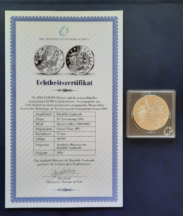 Moneda de argint - 1 1/2 Euro &quot;Europa&quot;, Franta 2004 - A 3342