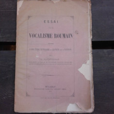 ESSAI SUR LE VOCALISME ROUMAIN - G.D. GEORGIAN (CARTE IN LIMBA FRANCEZA, TEZA DE DOCTORAT)