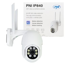 Resigilat : Camera supraveghere video wireless PNI IP840 WiFi, PTZ, 8MP 4K, slot m