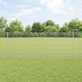 VidaXL Plasă de s&acirc;rmă sudată cu 44 st&acirc;lpi U Argint 1x50 m Oțel