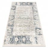 DISTIN 0843A covor modern alb / bleumarin / albastru - Ornament, cadru, vintage, franjuri, 200x290 cm