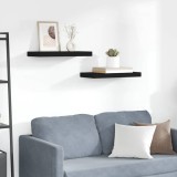 VidaXL Rafturi de perete suspendate, 2 buc., negru, 50x23x3,8 cm, MDF 323830