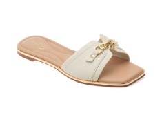 Papuci ALDO albi, ALAMASSI 115, din piele ecologica