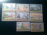Serie Mongolia 1969 - Flori si Peisaje , 8 valori