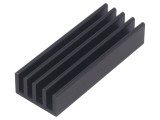 Radiator Extrudat cu Aripioare Negru 50x19x10mm
