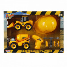 Set 2 vehicule de constructie si accesorii, Zapp Toys