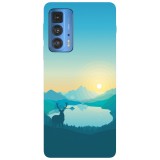 Husa compatibila cu Motorola G100 model Minimalist nature deer, Silicon, TPU, Viceversa, Transparent, Carcasa