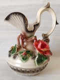 Superba Cana antica de apa sau vin, majolica, 28,5x23x18cm, Vaze