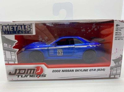 Macheta Nissan Skyline gt-r 2002 jdm tunners albastru metalic 1/ foto