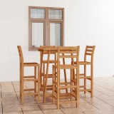 Set mobilier bar de exterior, 5 piese, lemn masiv de acacia