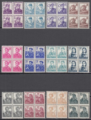 ROMANIA 1955/1956 LP 381 UZUALE ACTIVITATI BLOCURI DE 4 TIMBRE MNH foto