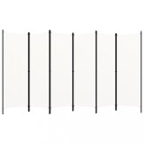 VidaXL Paravan cameră cu 6 panouri, alb, 300 x 180 cm