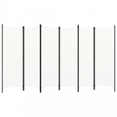 vidaXL Paravan cameră cu 6 panouri, alb crem, 300 x 180 cm