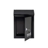 Cutie postala metalica, dimensiuni 21.7x7x30cm, cu deschidere frontala si cheie, montare pe perete, negru